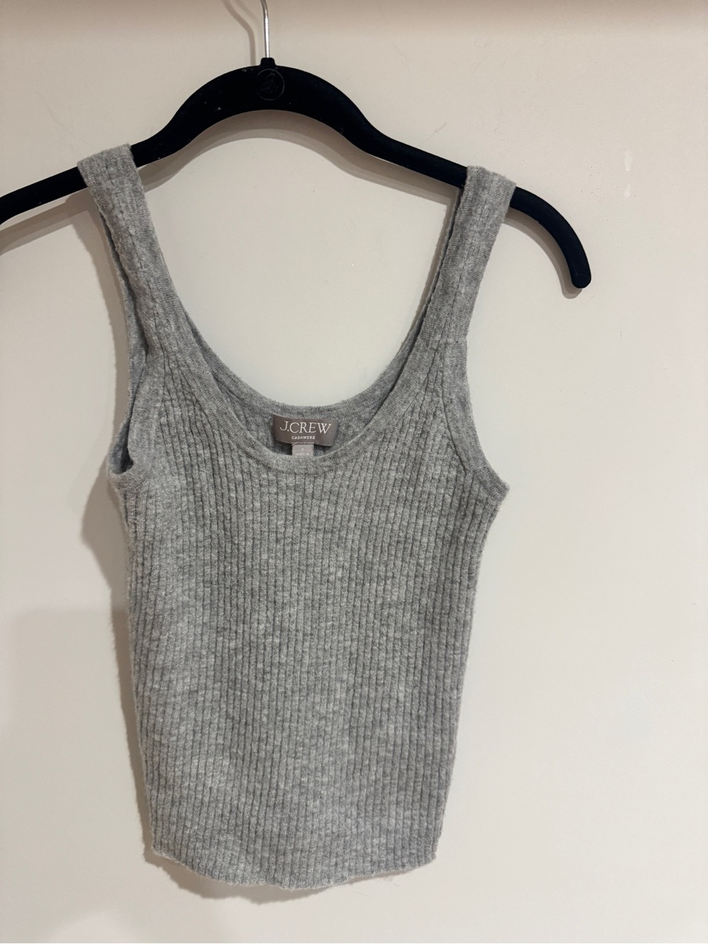 J.Crew Grey cashmere ribbed Knit Tank Top